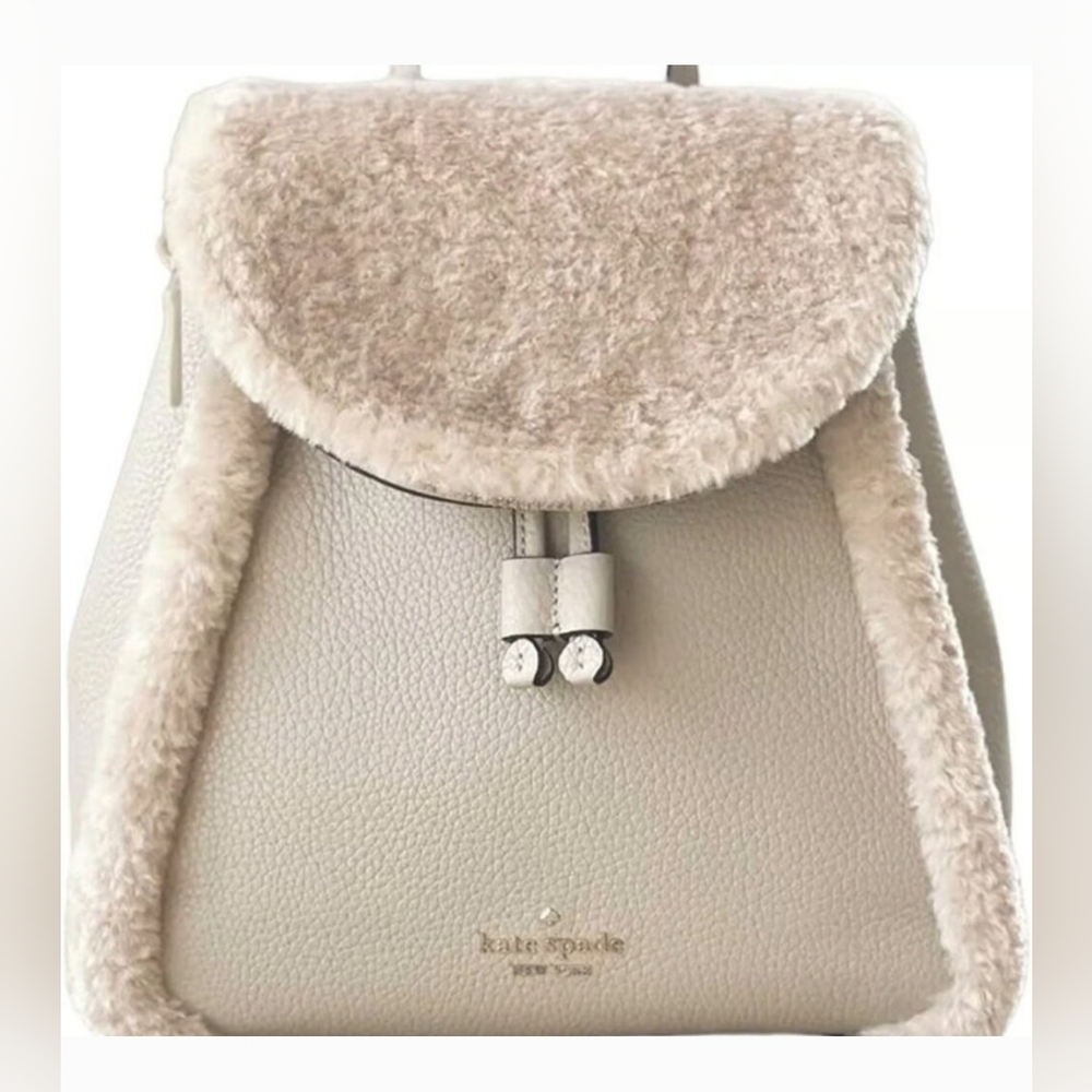 Kate Spade LEILA Medium Flap Cream Backpack